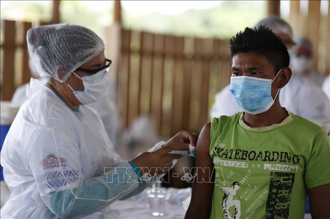 Tiêm vaccine COVID-19 tại Amazonas, Brazil.